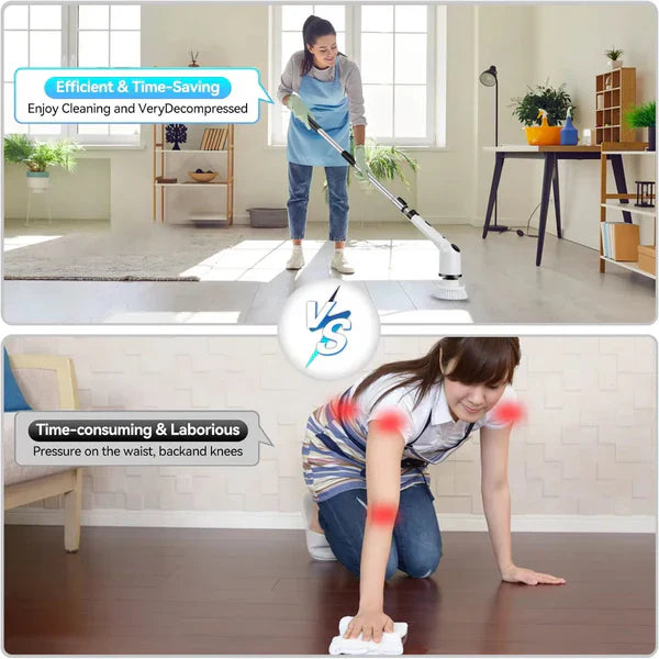 🎁 Last Day Promotion Save 65% - 𝐂𝐥𝐞𝐚𝐧𝐌𝐚𝐱™ - فرشاة التنظيف اللاسلكية مع ٩ رؤوس متعددة الاستخدام