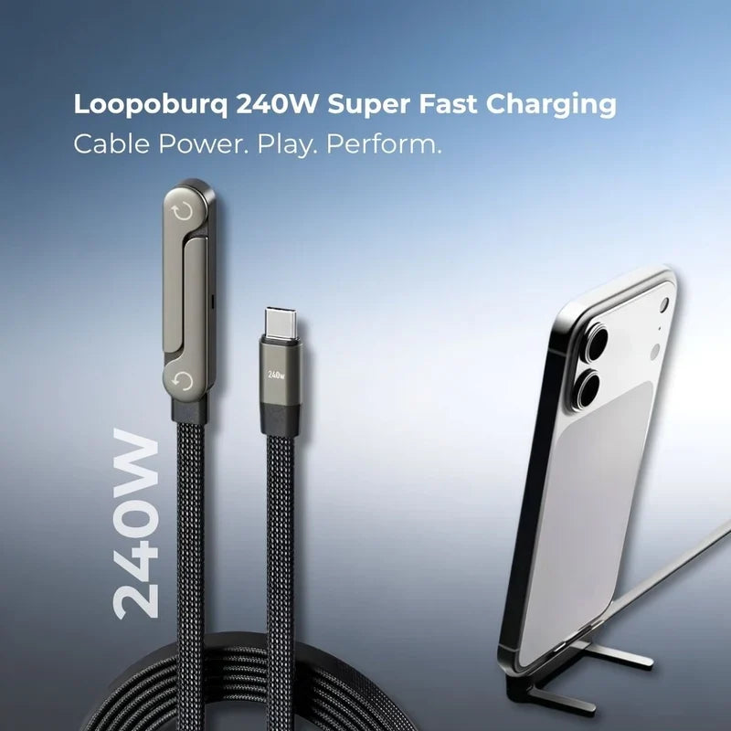 240W Fast Charging Flat Nylon Stand Cable