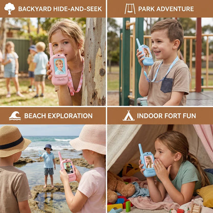 Kids' Video Walkie-Talkie (02 Sets) – Radios with Camera & Screen 📱