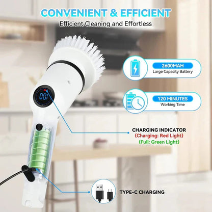 🎁 Last Day Promotion Save 65% - 𝐂𝐥𝐞𝐚𝐧𝐌𝐚𝐱™ - فرشاة التنظيف اللاسلكية مع ٩ رؤوس متعددة الاستخدام
