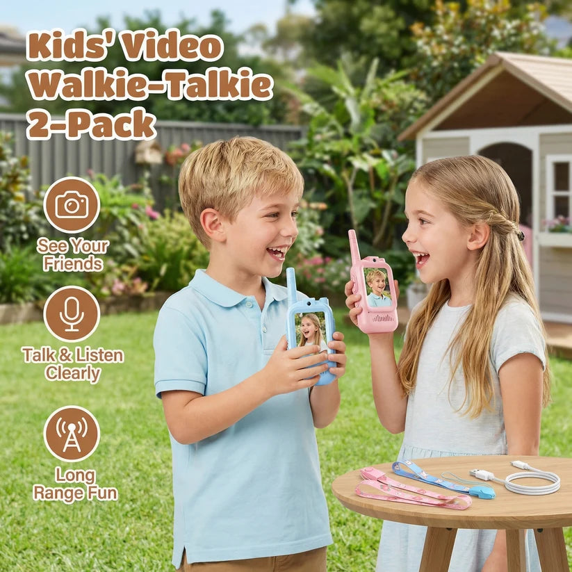 Kids' Video Walkie-Talkie (02 Sets) – Radios with Camera & Screen 📱