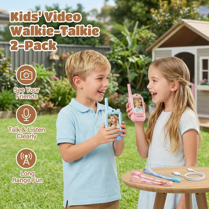 Kids' Video Walkie-Talkie (02 Sets) – Radios with Camera & Screen 📱