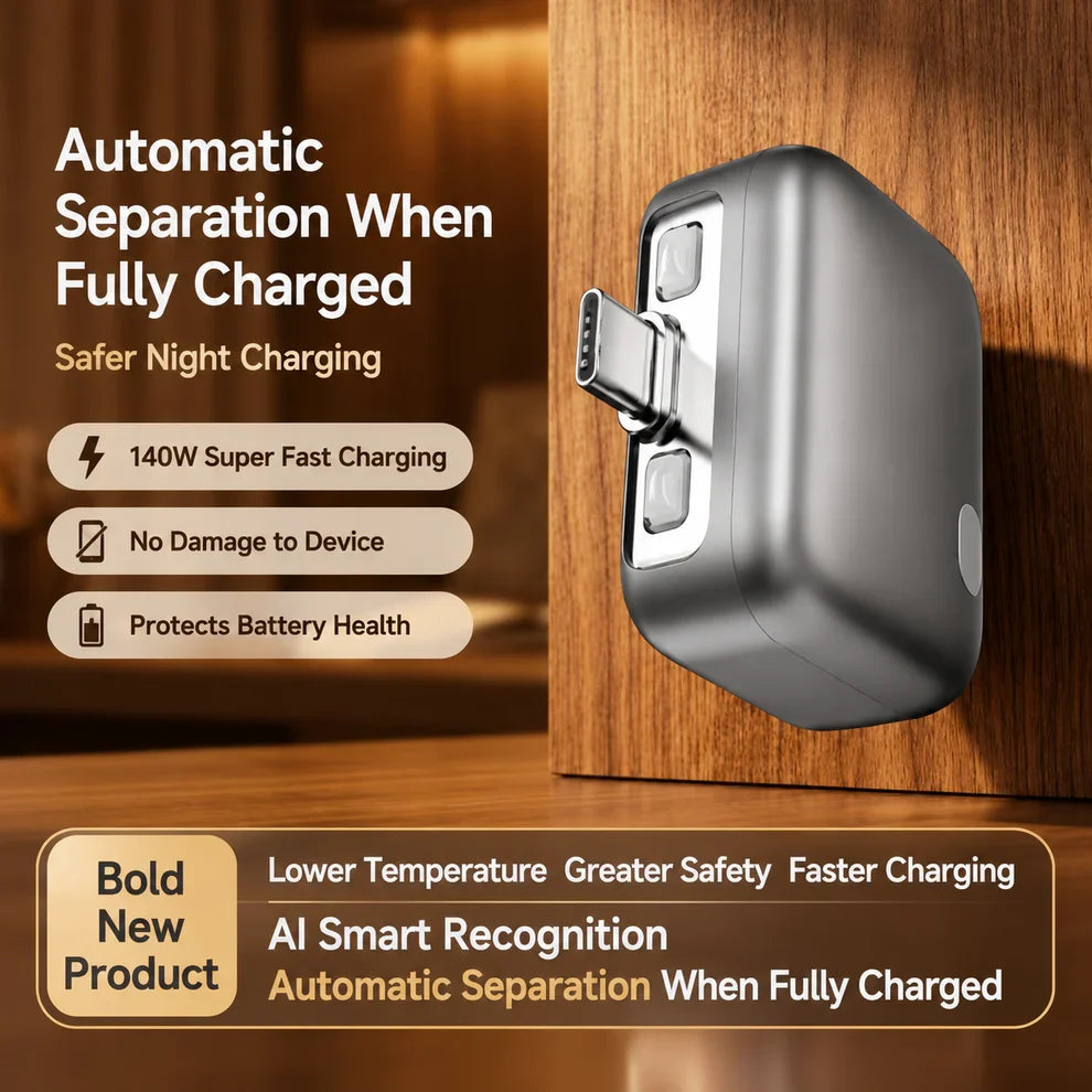 140W Fast Charge Separator – Auto Disconnect Charging Adapter - فاصل شاحن ذكي وإيقاف تلقائي للجوالات تايب سي حتى 140 واط