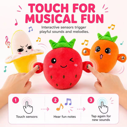 Interactive Fruit Plush Toy for Kids – Sensory Rhythm & Music Toy 🎵